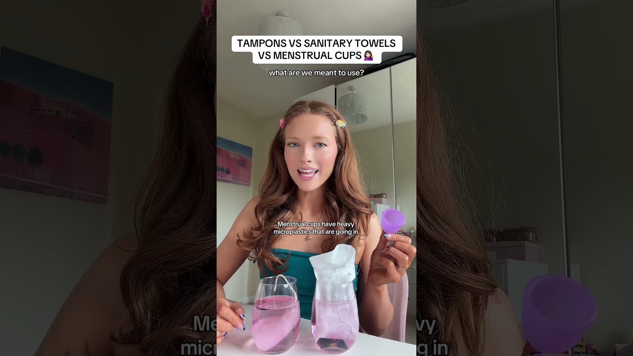 TAMPONS VS SANITARY TOWELS VS MENSTRUAL CUPS 💁🏻‍♀️what are we meant to use? #fyp #womenshealth
