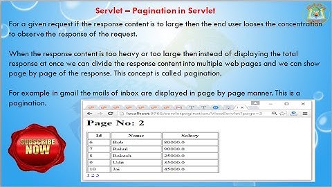 Lesson - 21 : Servlet - Pagination in Servlet