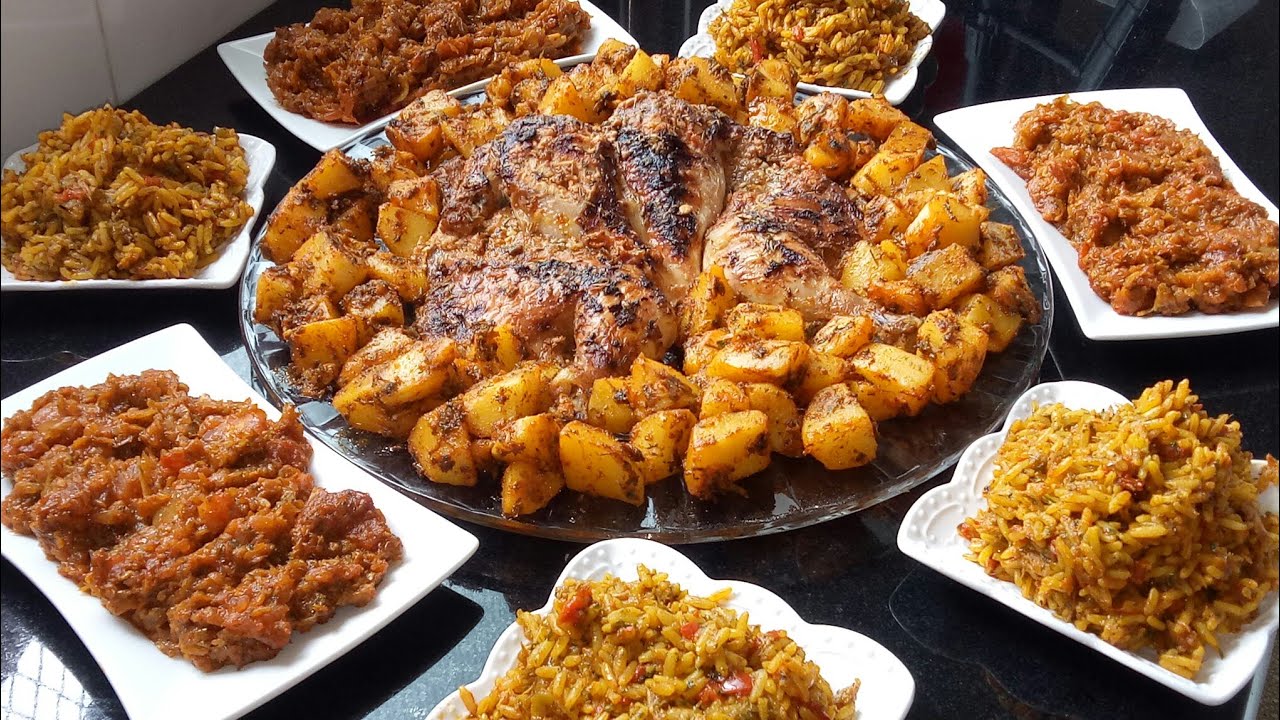 غذاء صيفي باقتراحات سهلة وبسطية دجاج مشوي في الفرن مع اطباق جانبية مميزة***