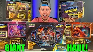 *GIANT DETECTIVE PIKACHU POKEMON CARDS HAUL!* Opening Every Box from Walmart!