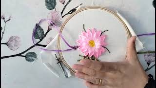 Easy Ribbon Embroidery Flower Design & Tutorial