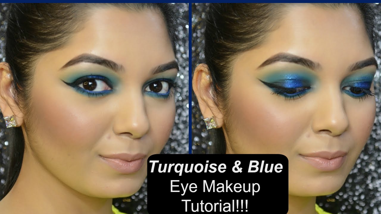 Turquoise & Blue Eye Makeup Tutorial!!! - YouTube