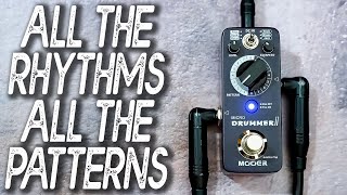 : MOOER Micro Drummer II // ALL THE RHYTHM GENRES and PATTERNS [NO TALK / NO GUITAR / ONLY DRUMS]