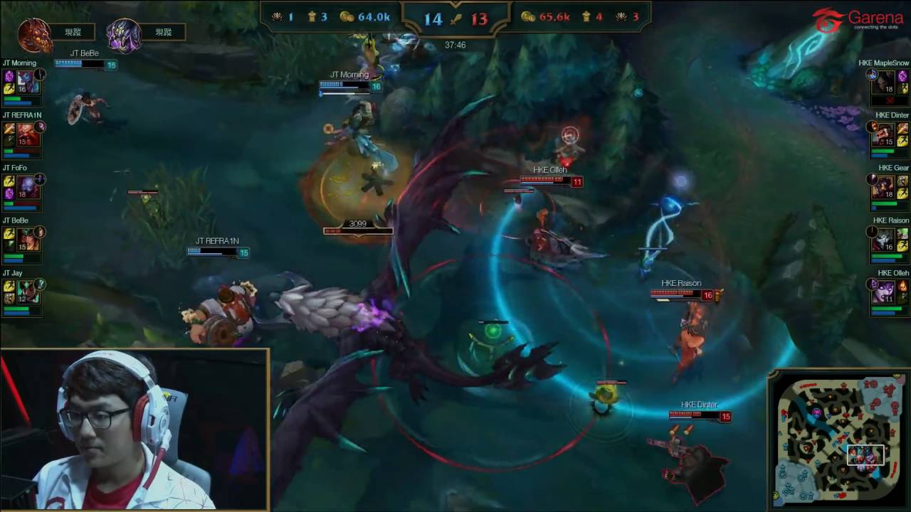 【LMS】轉播台 湯米 x Clement - JT vs HKE 打超久的龍口會戰 龍：看我一打十一(加湯米) 我們宣布遠古巨龍獲勝！2016/06/16