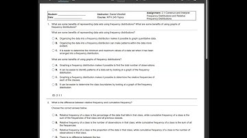 2.1 Construct and Interpret Frequency Distributions and Relative Frequency Distributions