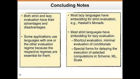 Concepts of Programming Languages : Lazy Evaluation
