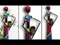 DIY amazing beautiful african doll with newspaper-african doll with water pot- out for waste paper