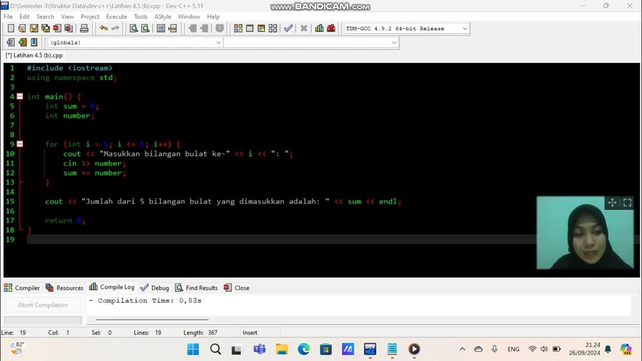 Program sederhana Array Larik - C++ - YouTube