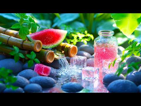 Cool Bamboo Water in a Summer Garden 🌿 Fresh Healing Music for a Lighter Mood