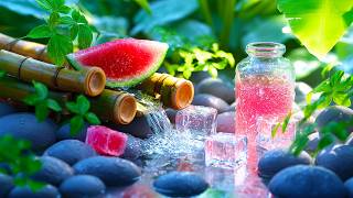 Cool Bamboo Water in a Summer Garden 🌿 Fresh Healing Music for a Lighter Mood