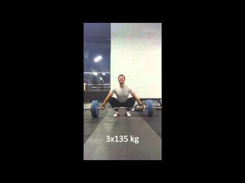 snatch high pull 3x130; 3x135 kg