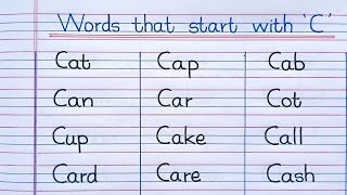 100 Words That Start With ' C '| ' C ' Letter Words|