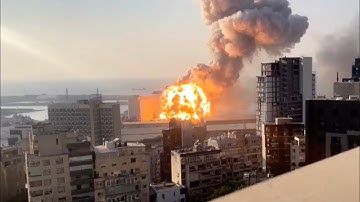 Beirut Explosion and Shockwave (Slow Motion)