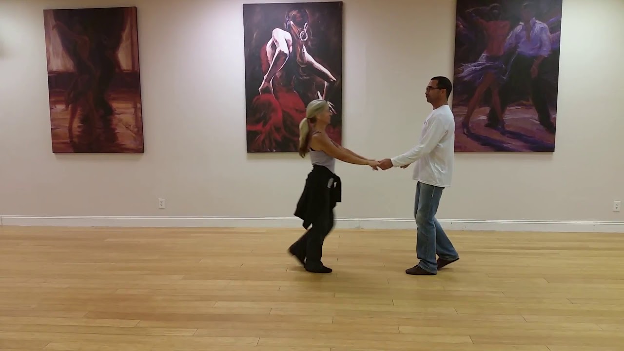 West Coast Swing - basic, left side pass (also with inside turn), J Hook