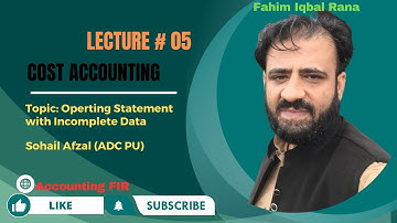 Operating Statement from Incomplete Data | Financial Statement | Cost of Goods Sold| Cost Accounting