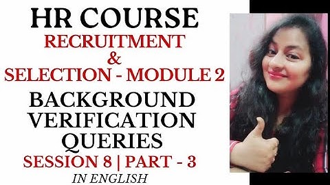 HR Course - Module 2 | Background Verification Query #backgroundverification #hrcourse #readywithhr
