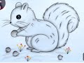 How to Draw Squirrel 🐿️ || Squirrel Drawing For Beginners || Pencil Drawing ||Artbook-d5o