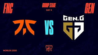 FNC vs GEN | Worlds Group Stage Day 4 | Fnatic vs Gen.G (2020)