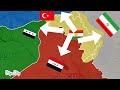 خريطة حرب كردستان ضد العراق سوريا تركيا إيران كردستان الكبرى