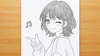 Anime Girl Drawing Tutorial ✨ | Easy Pencil Sketch for Beginners