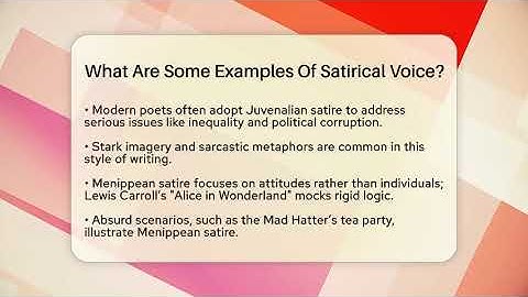 What Are Some Examples Of Satirical Voice? - The Prose Path