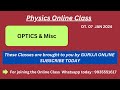 PHYSICS CLASS BY GURUJI ONLINE II OPTICS II JEE MAINS & ADVANCED II SANJAY SIR