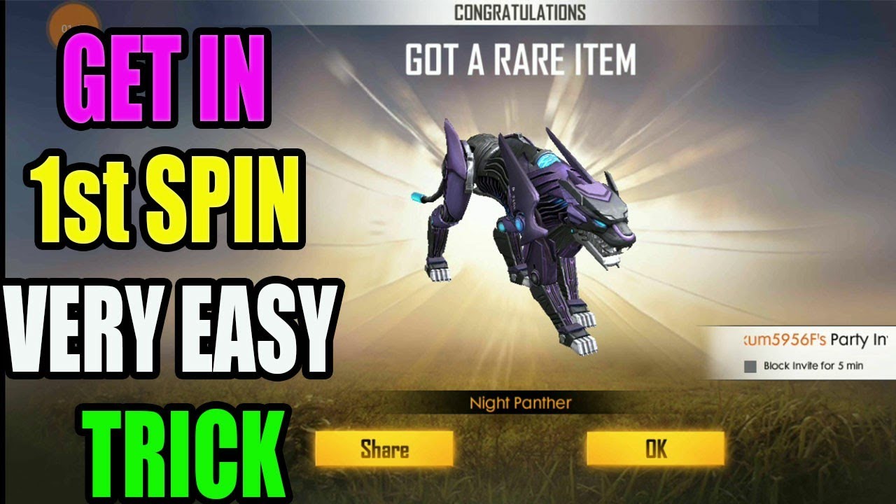 How to get Night Panther in one spin|| Free fire tricks ...