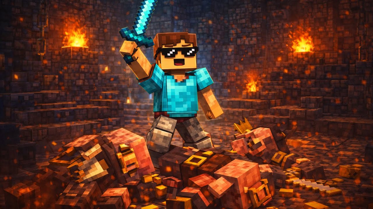 DERROTÉ A LOS PIGLINS BRUTOS EN LA BASTIÓN | Minecraft Survival Bedrock EP. 20