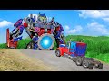 Giant optimus prime portal trap  beamng drive transformers challenge