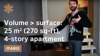 Cubic mentality: 4-story Paris flat fits comfort in 25 sq mt