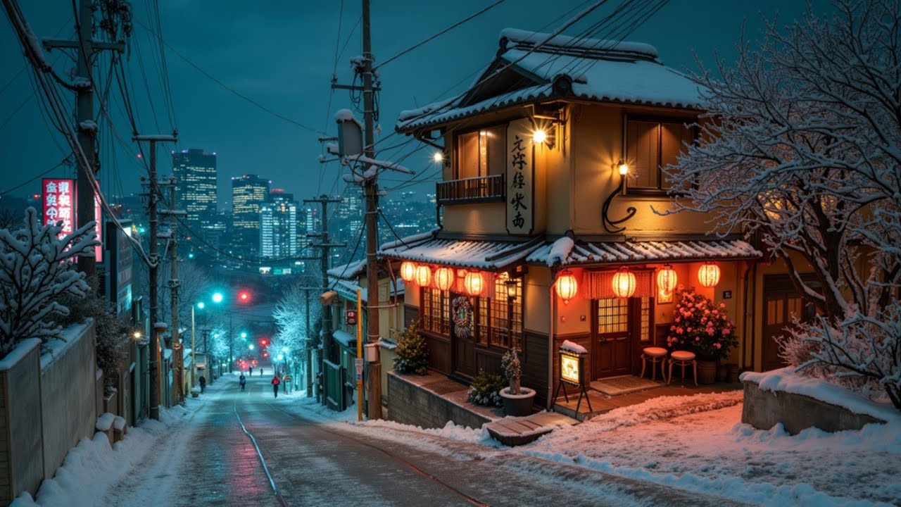 Расслабляющие биты для снежных ночей и городских огней ~ Зимняя атмосфера ✨