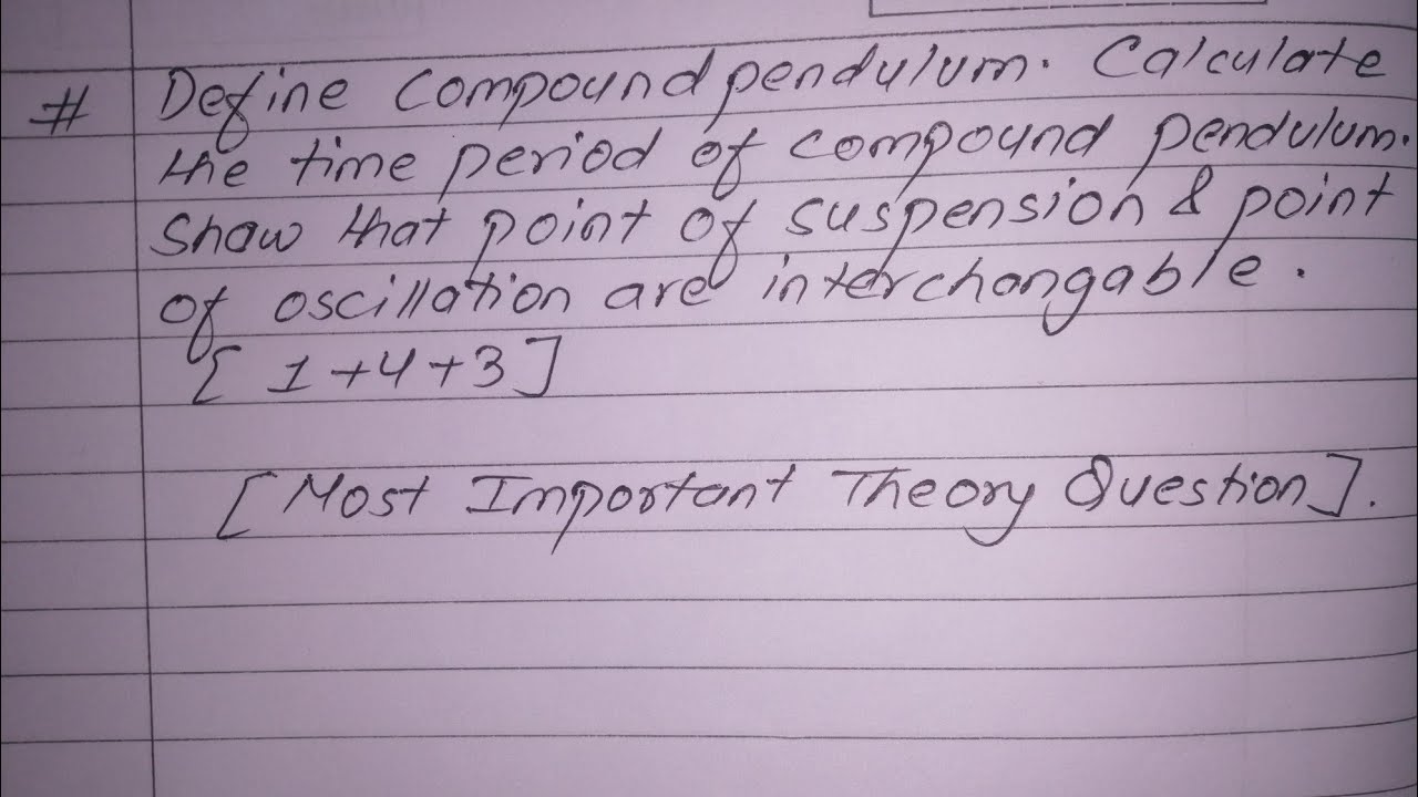 Compound Pendulum | Time Period of Compound Pendulum | Prashant YT | BE Civil | TU, PU, PoU, KU |