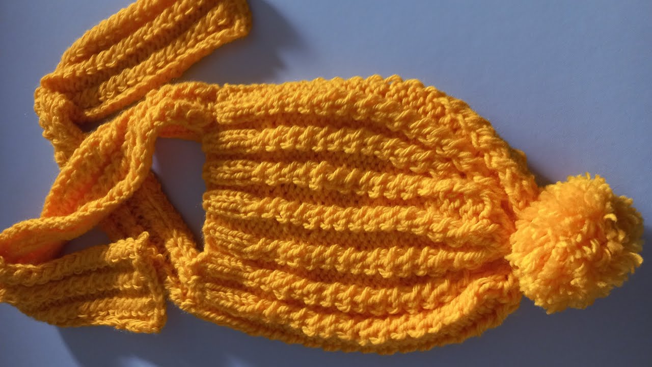 GORRO COM CACHECOL,INFANTIL...tricô..fácil 🪡🧶