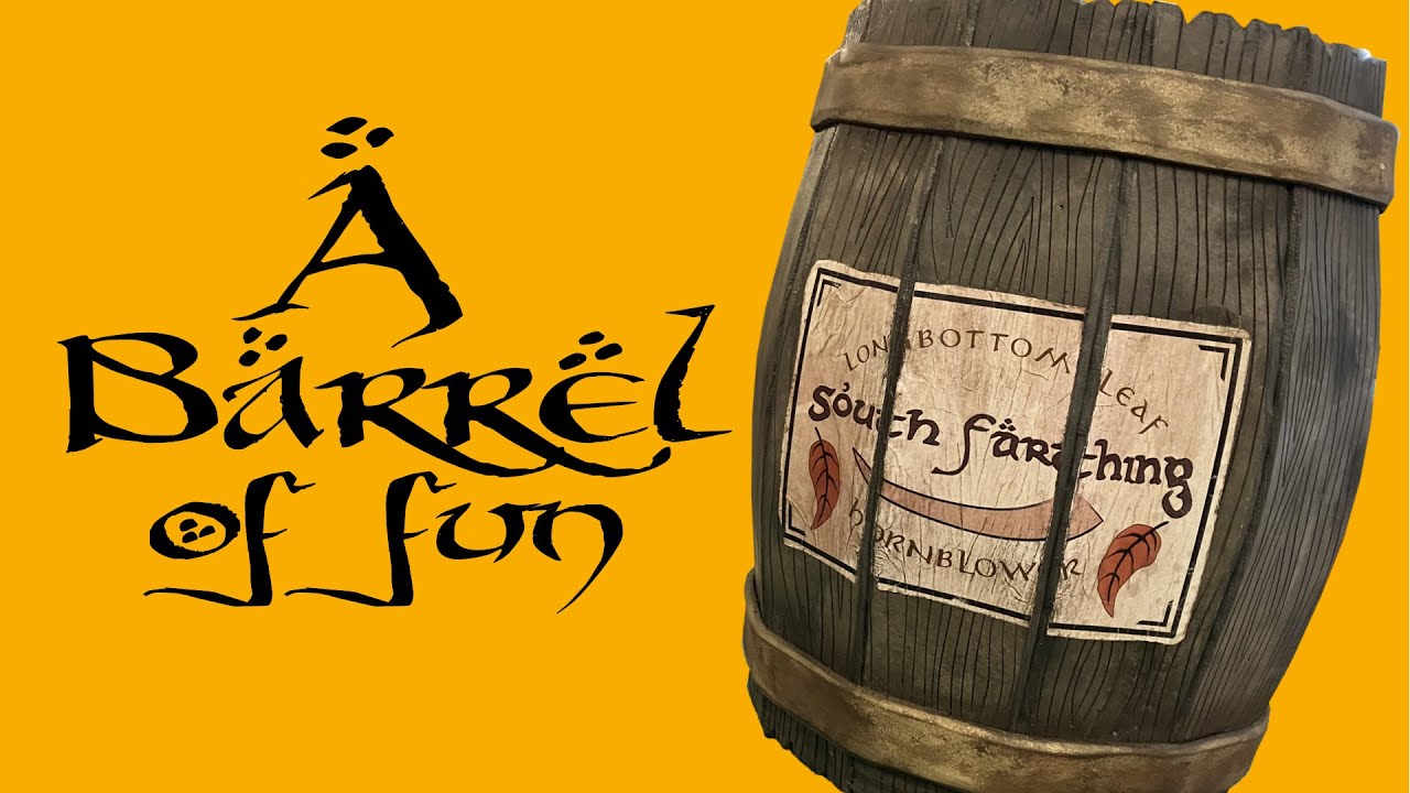 Build a realistic miniwooden Barrel Prop from EVA foam! Free Labels