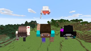Minecraft 3 Speedrunners VS Hunter But We Can't Stop Flying