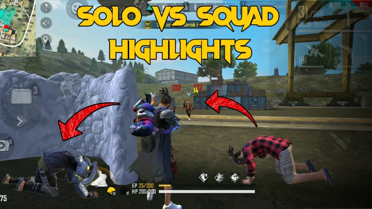 Solo vs squad highlights | Garena free fire - YouTube