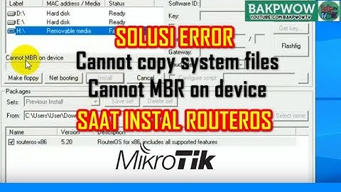 Cara Perbaiki Cannot MBR On Device Saat Instal Mikrotik RouterOS via Netinstall