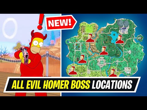 Fortnite All New Evil Homer Boss Locations - How To Find Evil Homer Boss Fortnite
