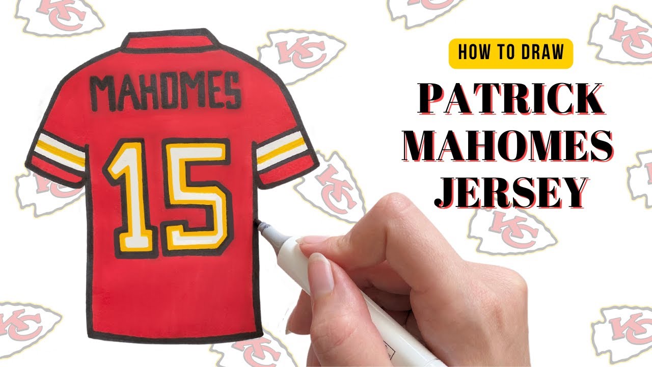 How To Draw Patrick Mahomes Jersey | Step-by-Step Drawing Tutorial ...