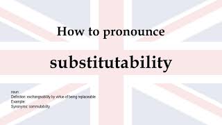 How to pronounce 'substitutability' + meaning