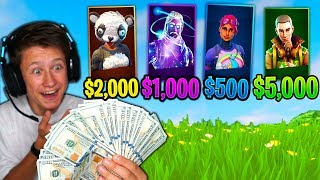 RANDOM RARE SKIN MONEY CHALLENGE In Fortnite Battle Royale! ($20,000) *NEW RARE SKINS*