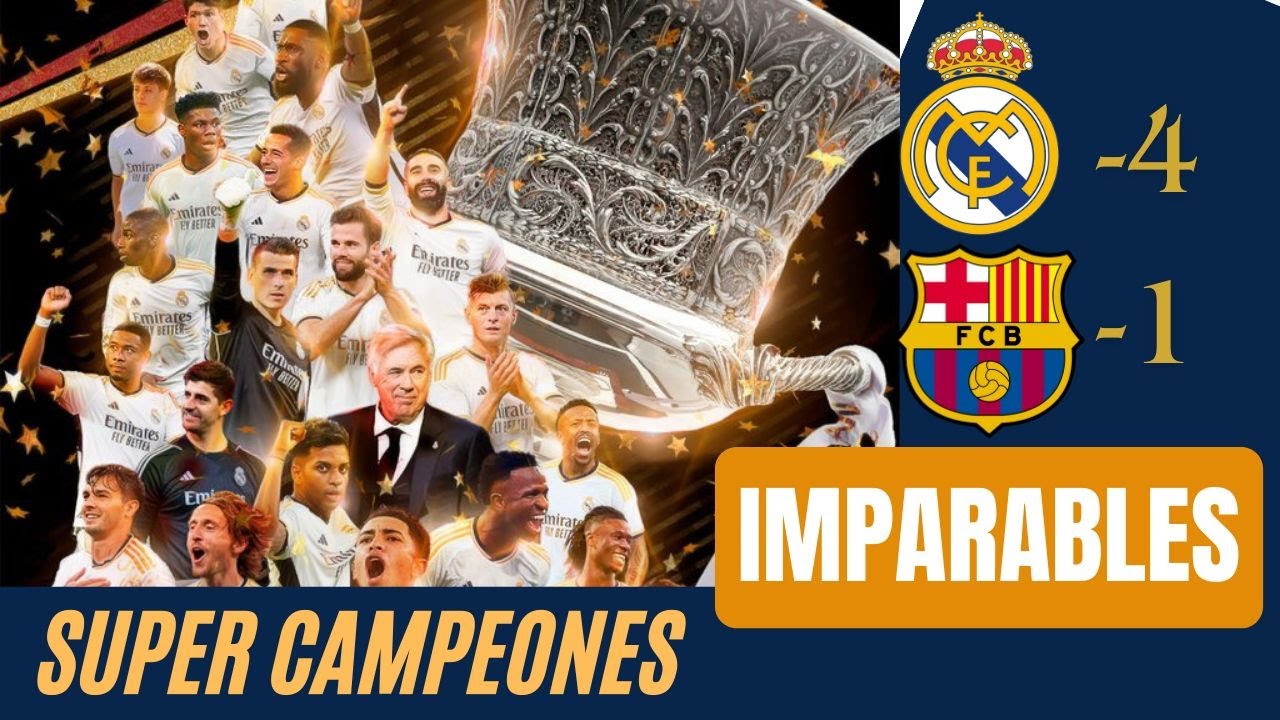 Goleada del Real Madrid al FC Barcelona para coronarse como campeón de ...