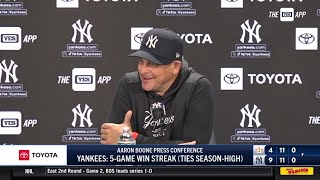 Aaron Boone discusses Yankees win against Astros