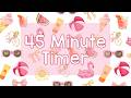 45 Minute Timer - Coquette Summer Vibes - Calm Chime Ending Timer Notification - Silent Timer