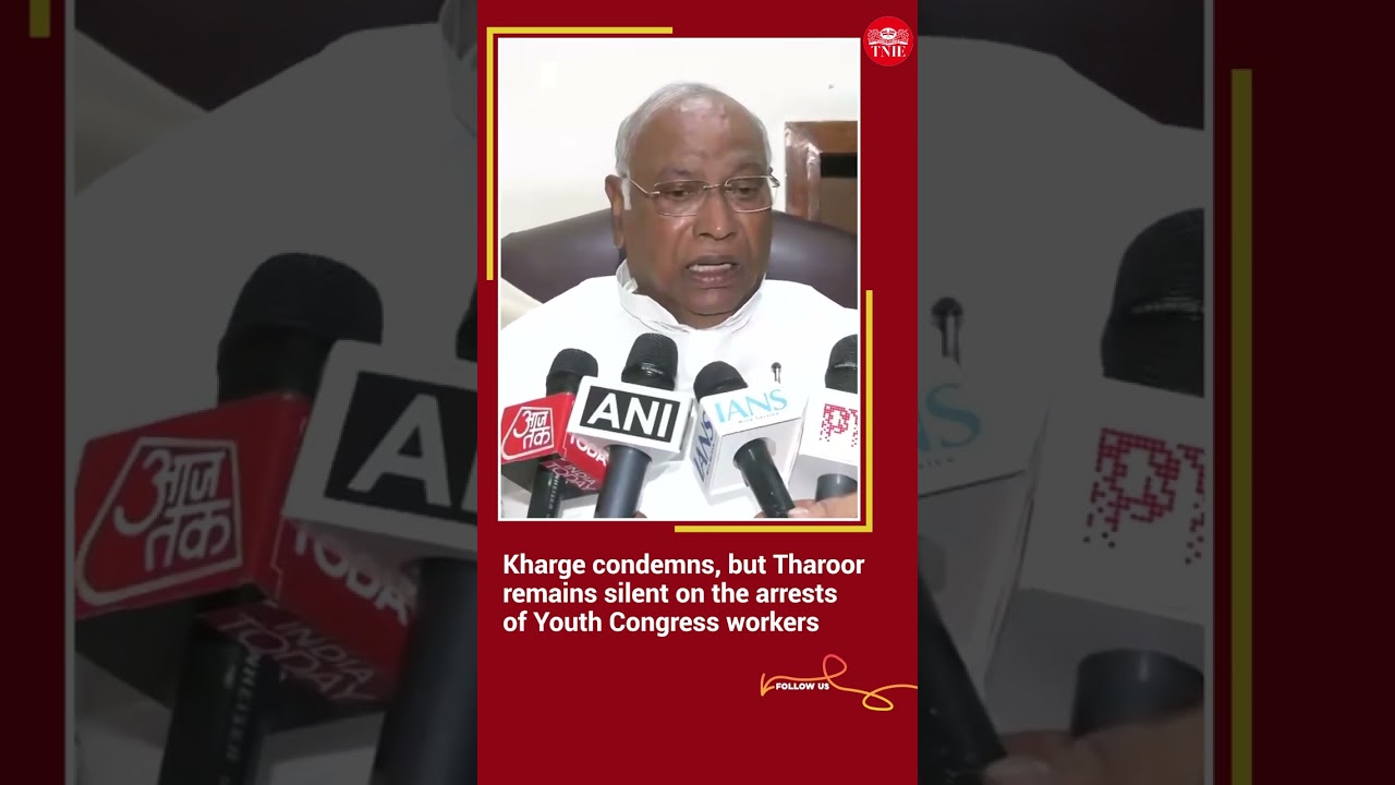 Kharge condemns arrests of Youth Congress workers, Tharoor refuses to comment on AI summit protest