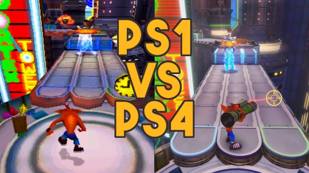 Comparación de Crash Bandicoot en PS1 y PS4 - Scheda Up