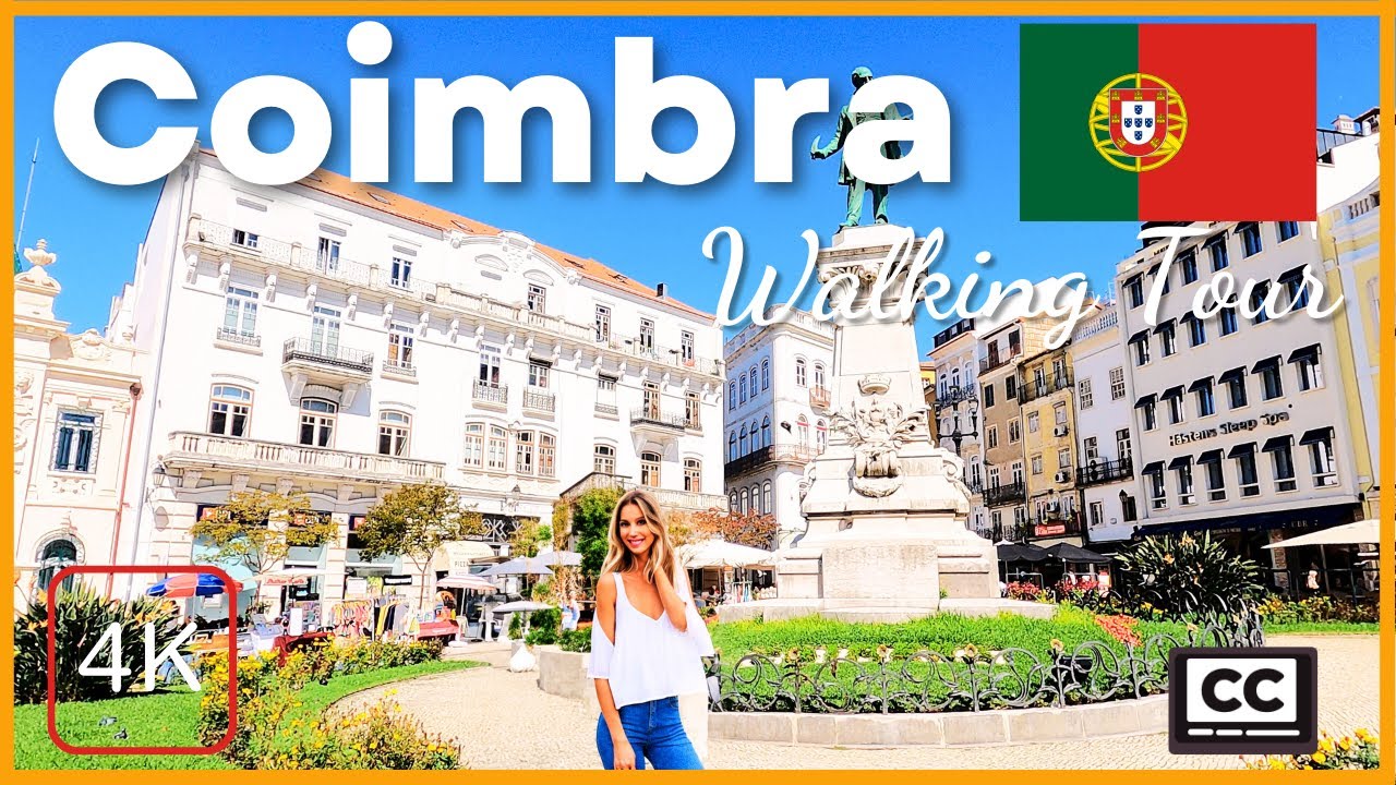 Coimbra, Portugal 4K Walking Tour City Center Street Walk With Capions