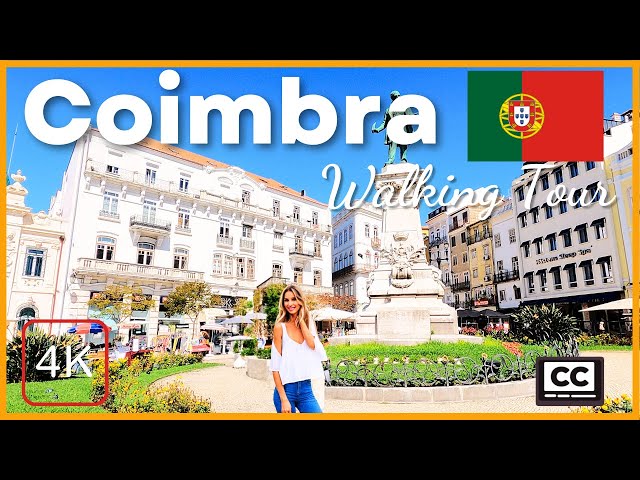 Travel vlog - Coimbra, Portugal 4K Walking Tour City Center Street Walk With Capions