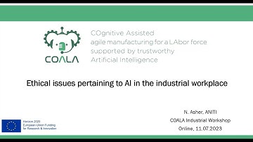 COALA Industrial Workshop #1 -  Application of explainable AI and ethical principle
