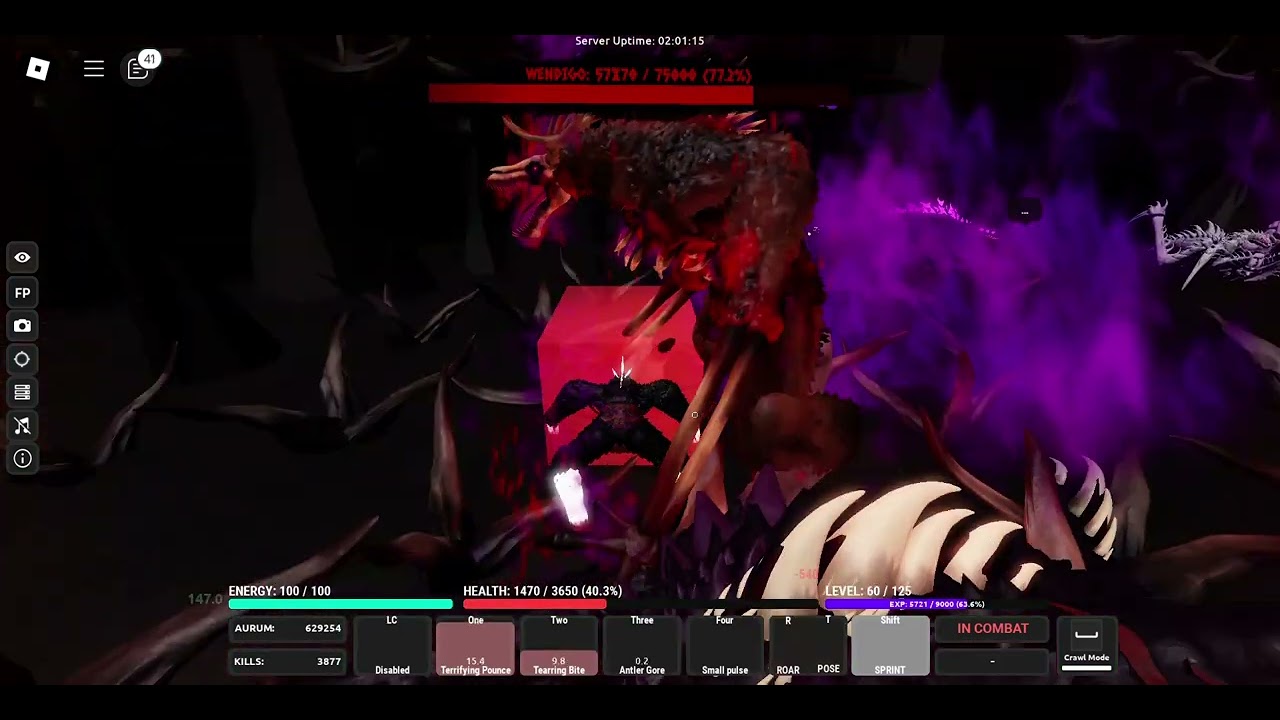 wendigo boss battle (kaiju battlegrounds)